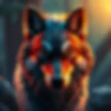 Gameplay interface of Wolf Slots showcasing exciting features