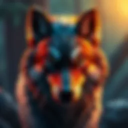 Gameplay interface of Wolf Slots showcasing exciting features
