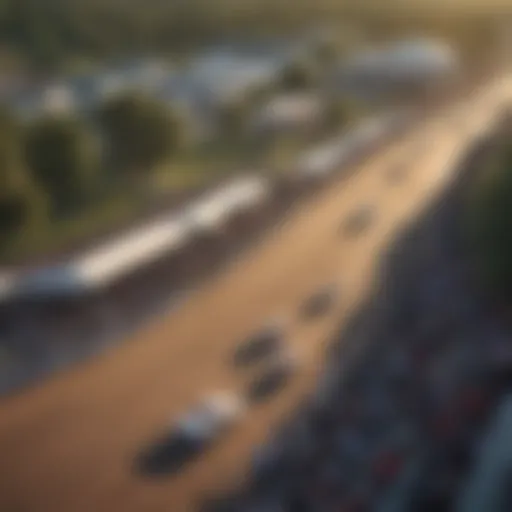 A panoramic view of Fonner Park during a live racing event showcasing the excitement of the crowd.