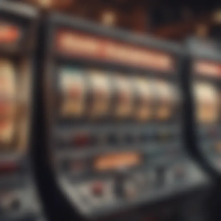 Visual representation of vintage slot machines.