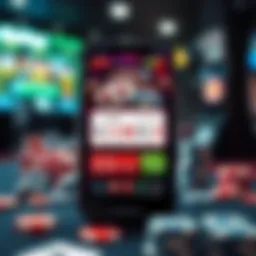 Visual representation of mobile gambling apps interface