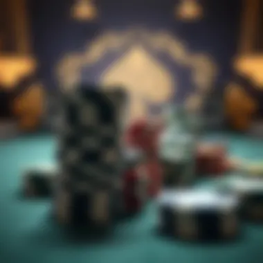 A close-up of poker chips stacked on a table