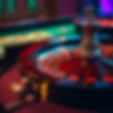 A vintage roulette wheel with vibrant colors