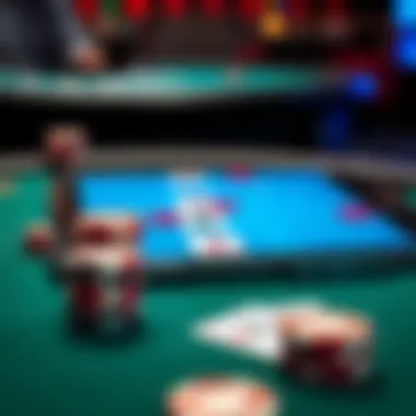 Illustration of gameplay mechanics in a blackjack application