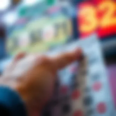 The Art of Number Selection in Lotteries An intriguing close-up of a hand selecting numbers from a lottery ticket.