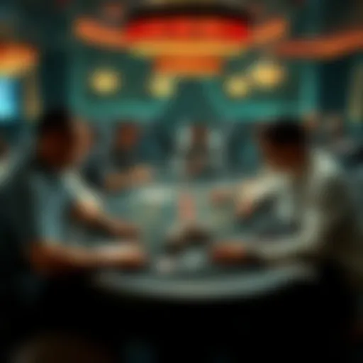 Players strategizing at a blackjack table