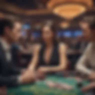 Casino Atmosphere During Poker Game Exciting casino atmosphere during a poker game