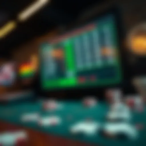 A digital display showing poker odds and statistics.