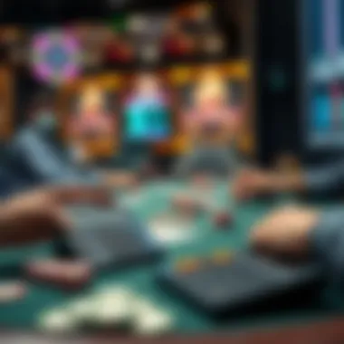 Integrating Technology into Poker Strategy A strategic poker table setup with calculators in use.