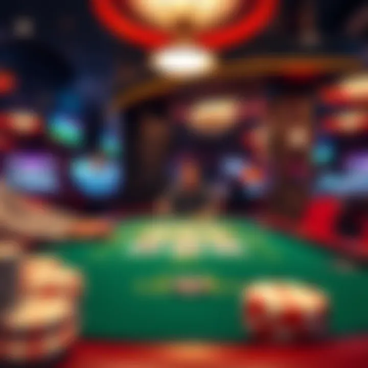 Casino environment featuring Three Card Poker game in action