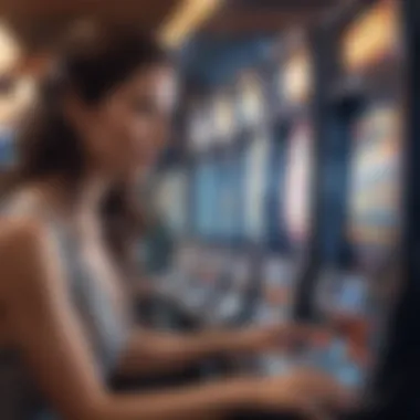 Close-up view of a player engaged in an ocean casino slot game.