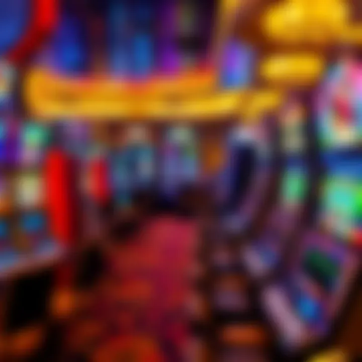 Vibrant Gaming Environment at Tavern Akwesasne Mohawk Casino Interior gaming area filled with vibrant slot machines and lively atmosphere