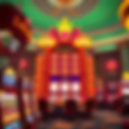 A captivating casino scene showcasing a giant jackpot display