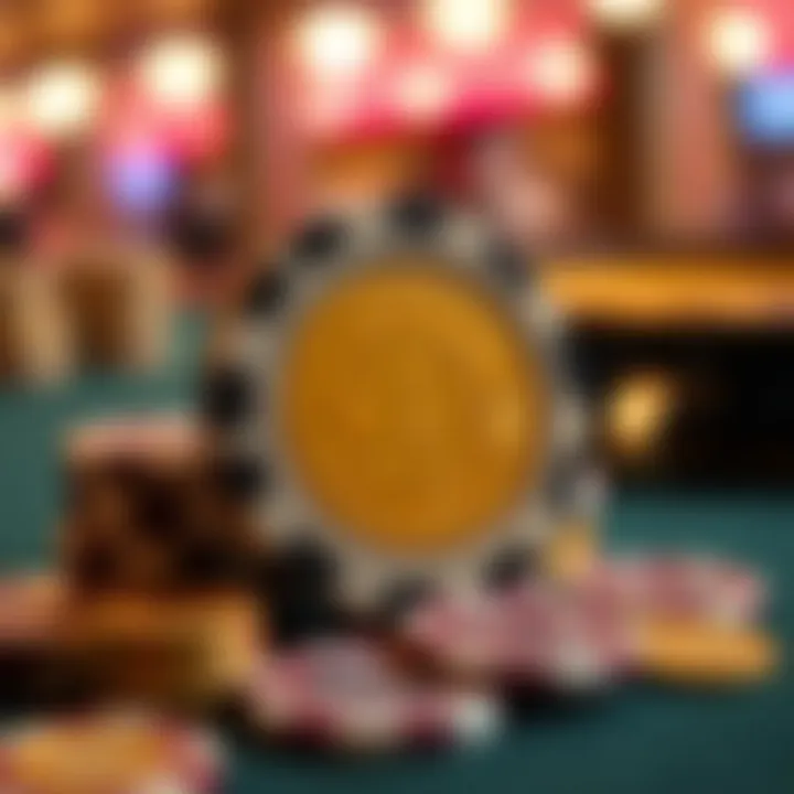 Cryptocurrency symbols integrated into casino chips