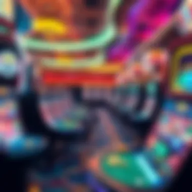 A futuristic casino environment highlighting digital currency usage