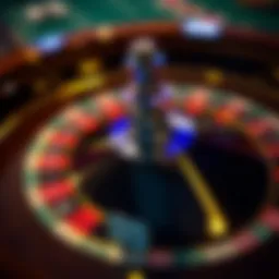 A close-up of a roulette wheel showcasing its intricate design