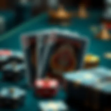 An exquisite deck of playing cards embellished with intricate designs