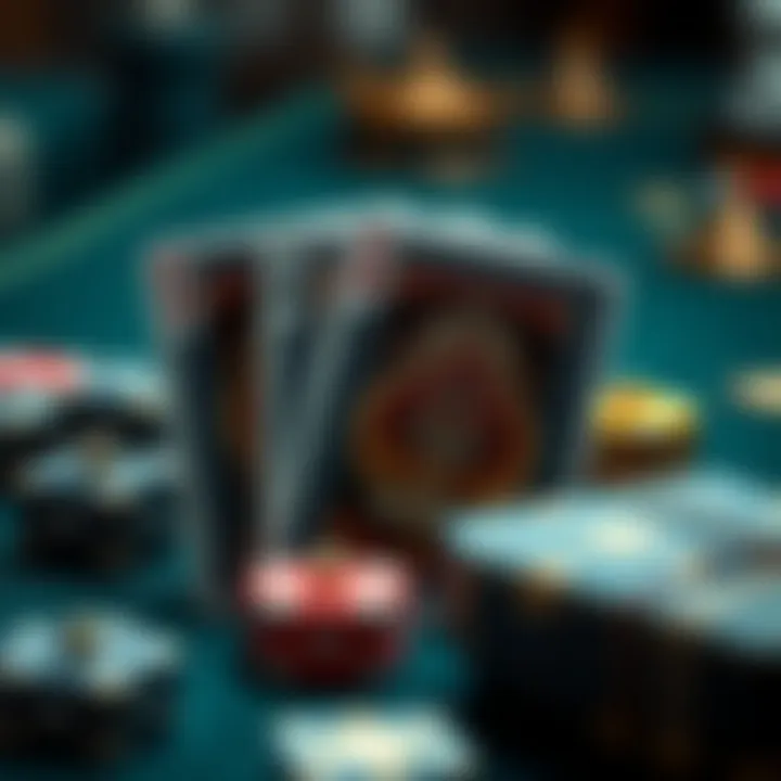 An exquisite deck of playing cards embellished with intricate designs