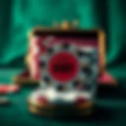 A beautifully crafted poker chip set displayed on a velvet background