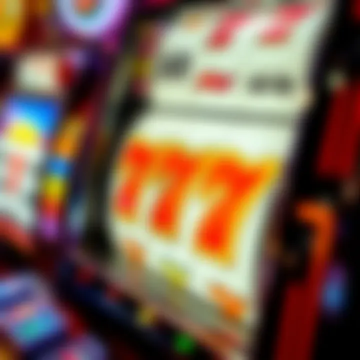 Close-up of the bonus feature activation on the Triple Hot Sevens slot machine