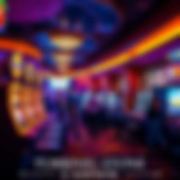 Interior gaming area with vibrant slot machines and enthusiastic players