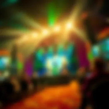 Live entertainment stage highlighting local artists performing