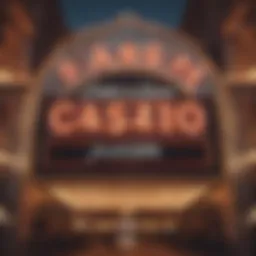Casino entrance showcasing age restriction signage