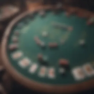 Strategic Poker Table A strategic view of a poker table highlighting free bonus play