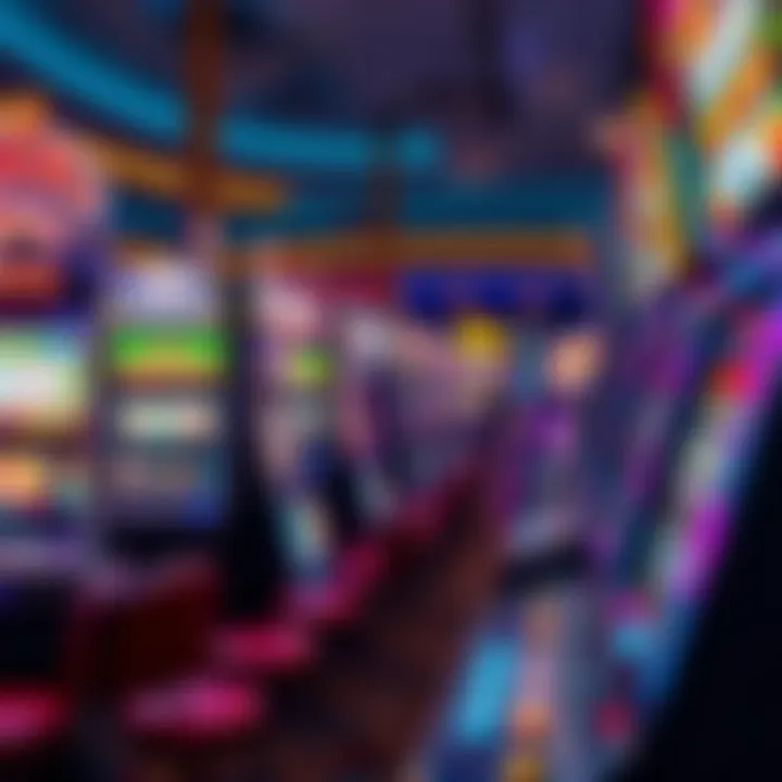 A vibrant display of slot machines in a Las Vegas casino