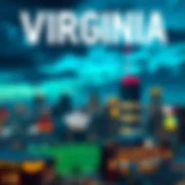 Virginia's Vibrant Sports Scene Virginia skyline with sports themes